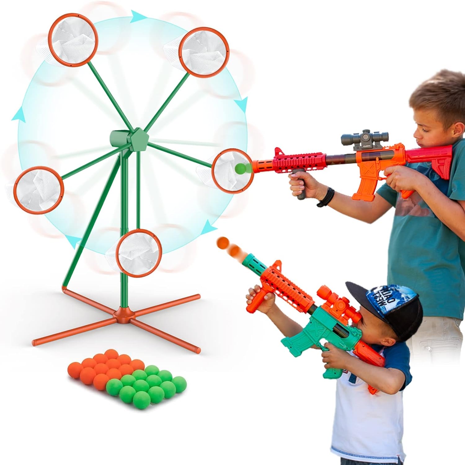 ReechTree Shooting Games Toys for BoysRotating Windmill Target & 2 Air –  Buggys Deals