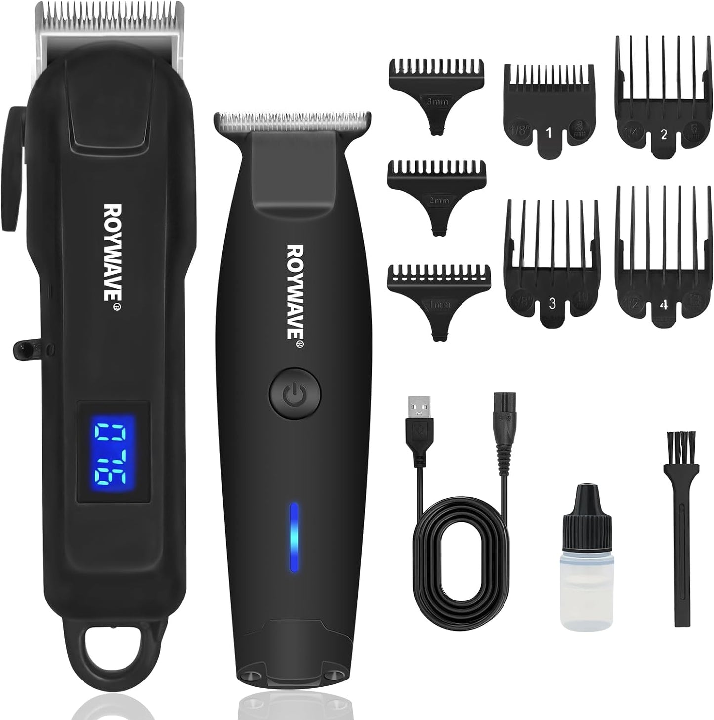 ROYWAVE Hair Clippers and Trimmer Kit for Men Cordless Electric Beard Trimmer