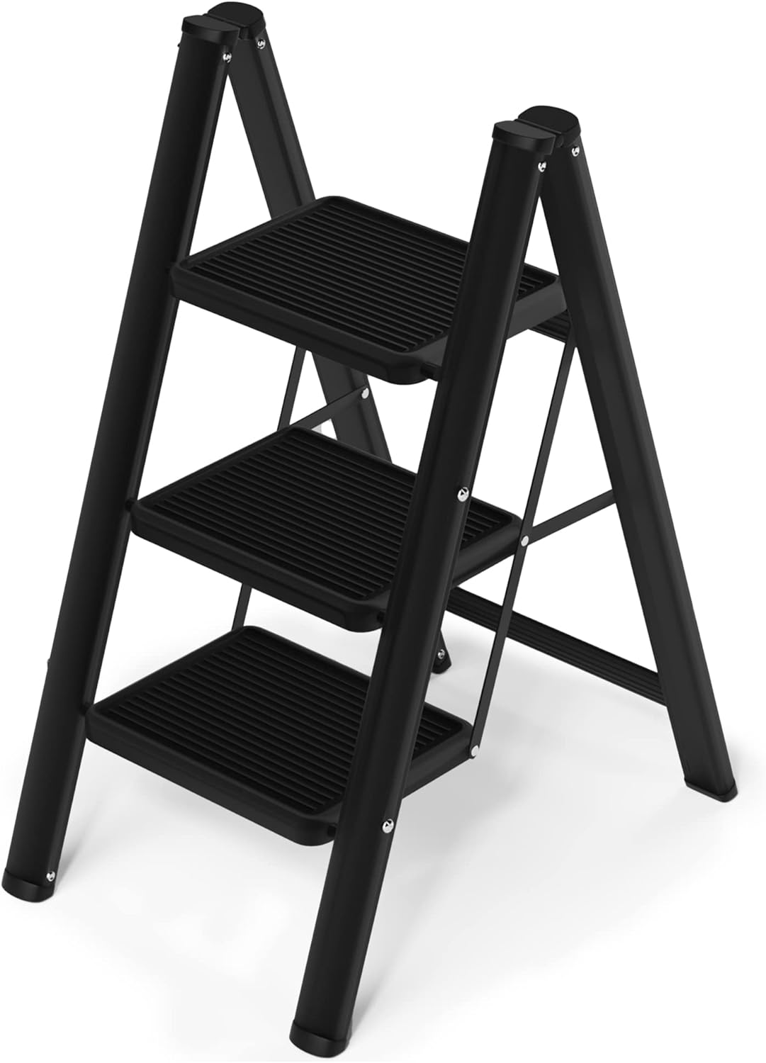 AriseWork 3 Step Ladder, Lightweight Folding Step Stool Wide Anti-Slip Metal Pedal