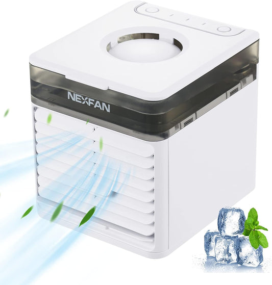 NEXFAN Evaporative Air Conditioner Fan Cooler with 3 Speeds 7 Colors for Office, Room, Camping