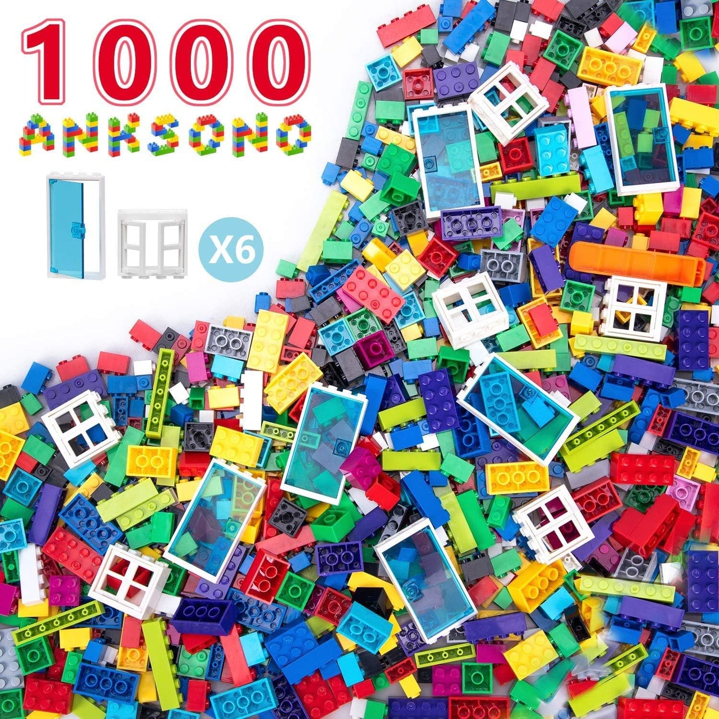 Building Bricks 1000 Pieces Bulk Toys Kids Building Blocks 11 Colors