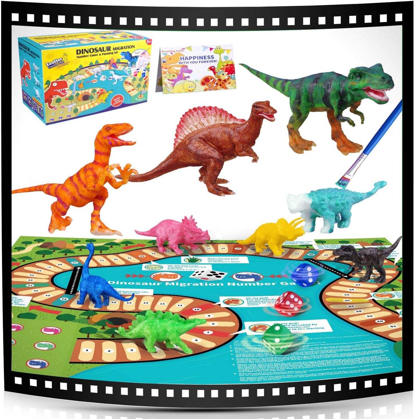 Dinosaur Number Board Game and Arts & Crafts