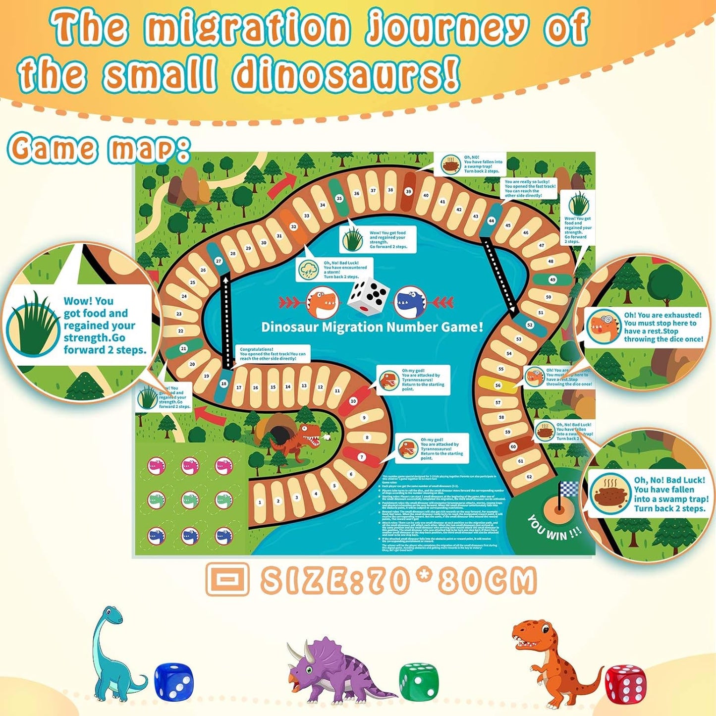 Dinosaur Number Board Game and Arts & Crafts