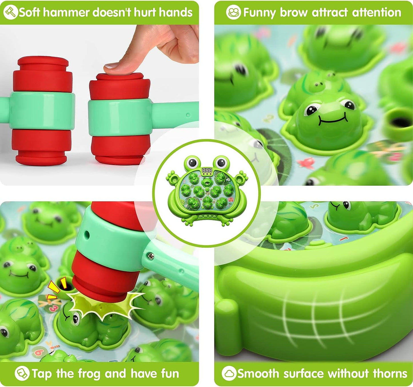 HopeRock Whack A Frog Game with 5 Modes, 45 Levels, 9 Songs & Spray and Light-up