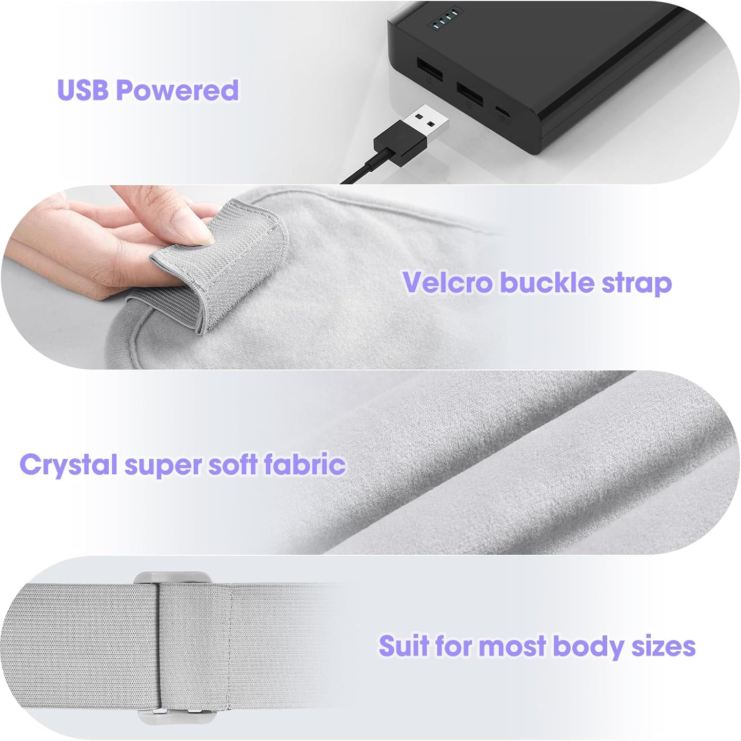 Mizzeo Portable Heating Pad for Cramps, Mizzeo 3 Levels & Modes Lightweight Waist Belt