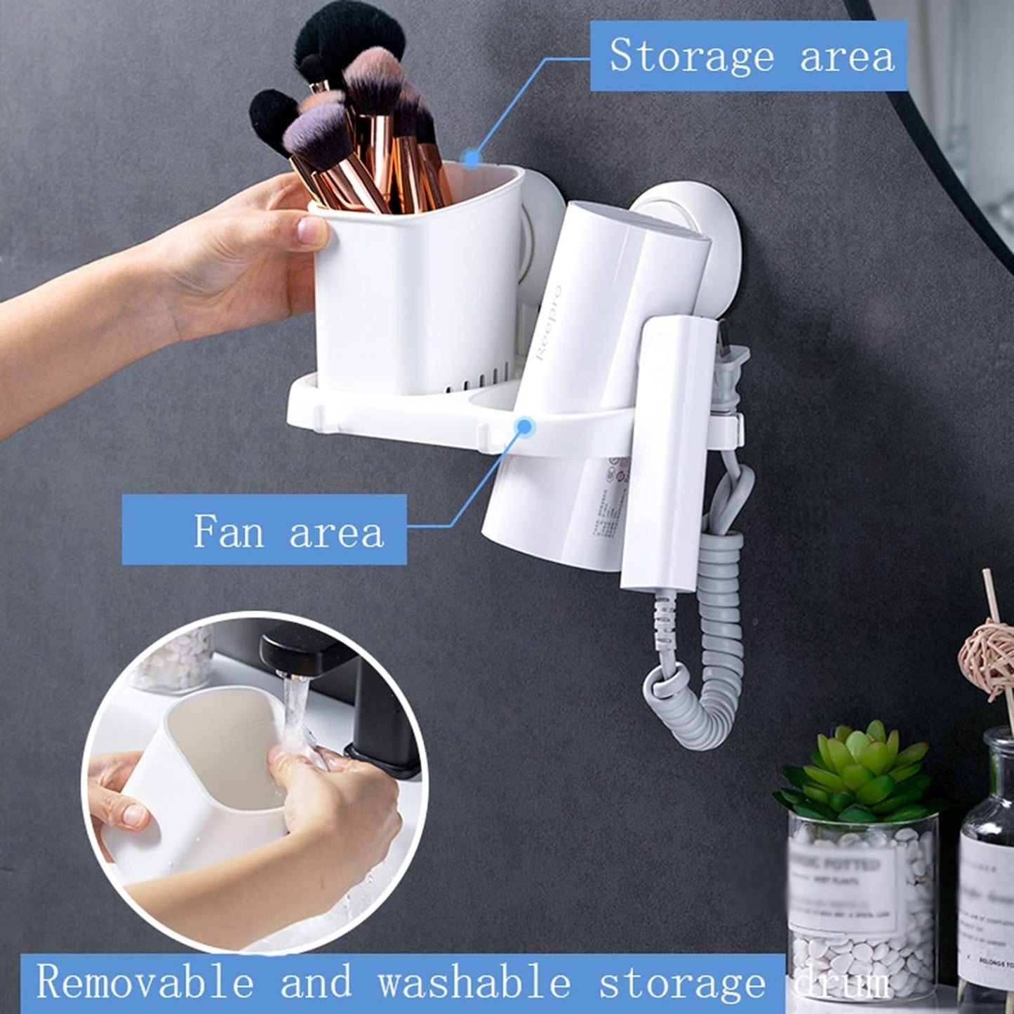 Dryer Rack, Wall Mounted Blower Storage Holder