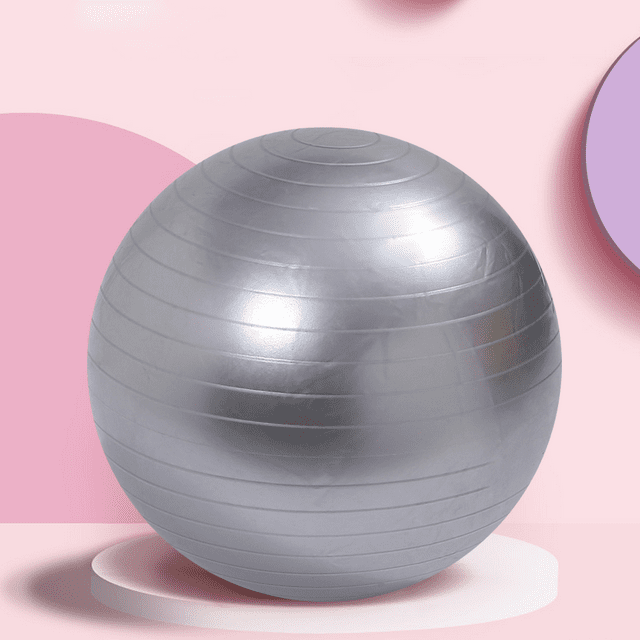 Exercise Ball for Physical Therapy, Swiss Ball Physio Ball for Rehab Exercises, Workout Fitness Ball for Core Strength, Yoga Ball for Balance & Flexibility，silver，frosted-65cm