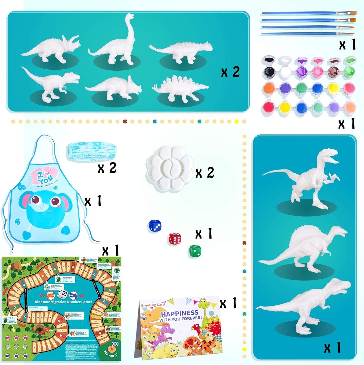 Dinosaur Number Board Game and Arts & Crafts