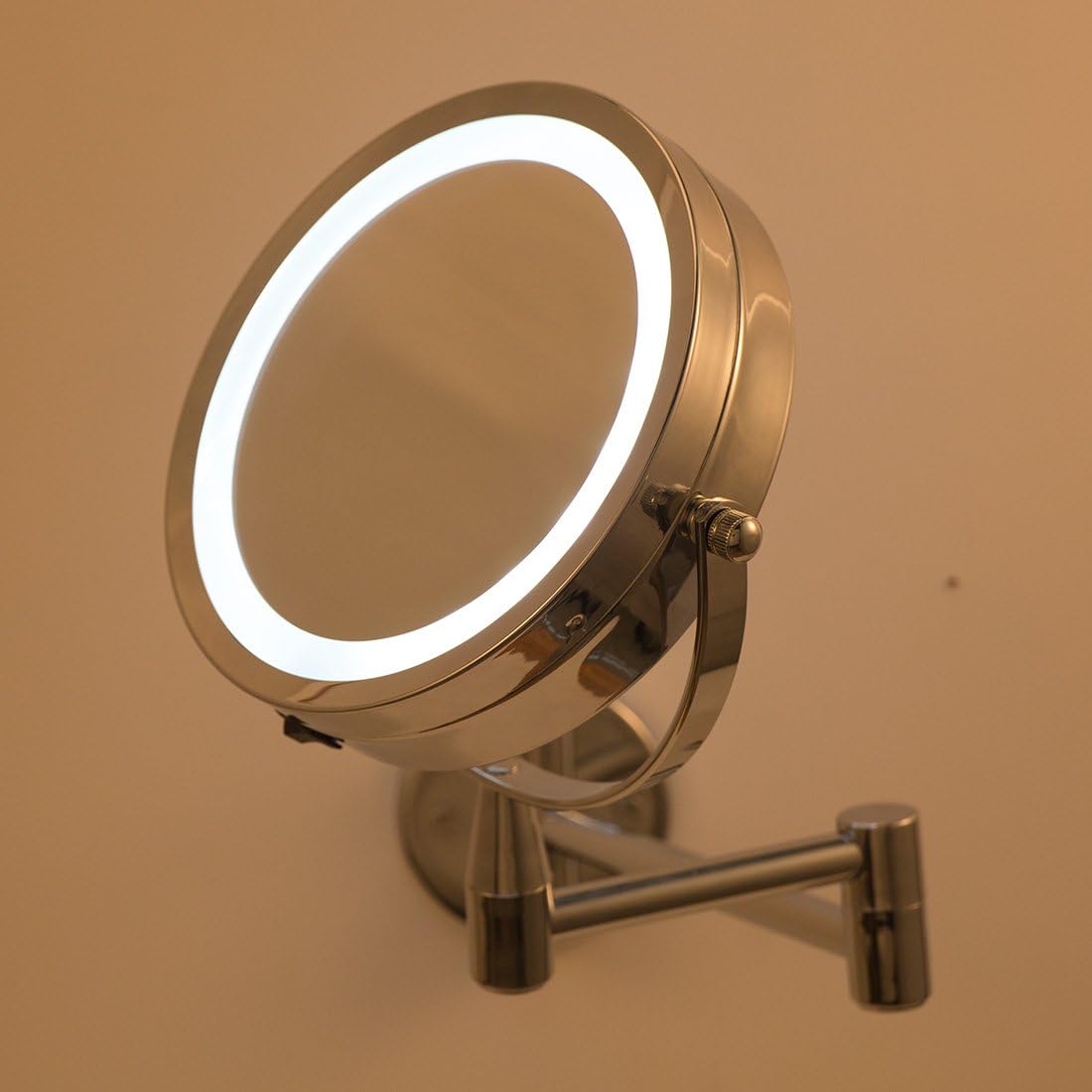 ANHO Led Cosmetic Mirror Wall Mounted, Double Side, 1X/3X Magnification