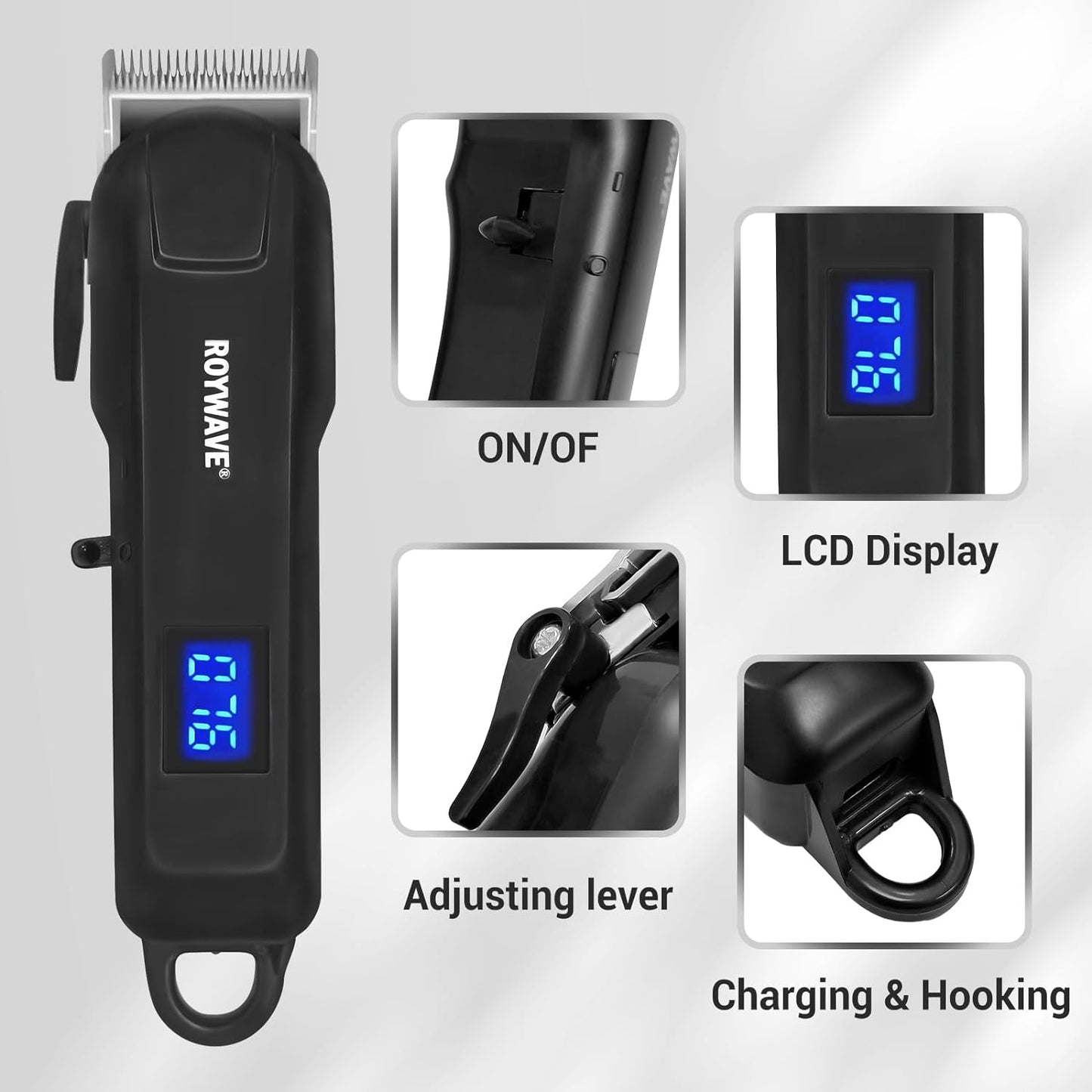 ROYWAVE Hair Clippers and Trimmer Kit for Men Cordless Electric Beard Trimmer