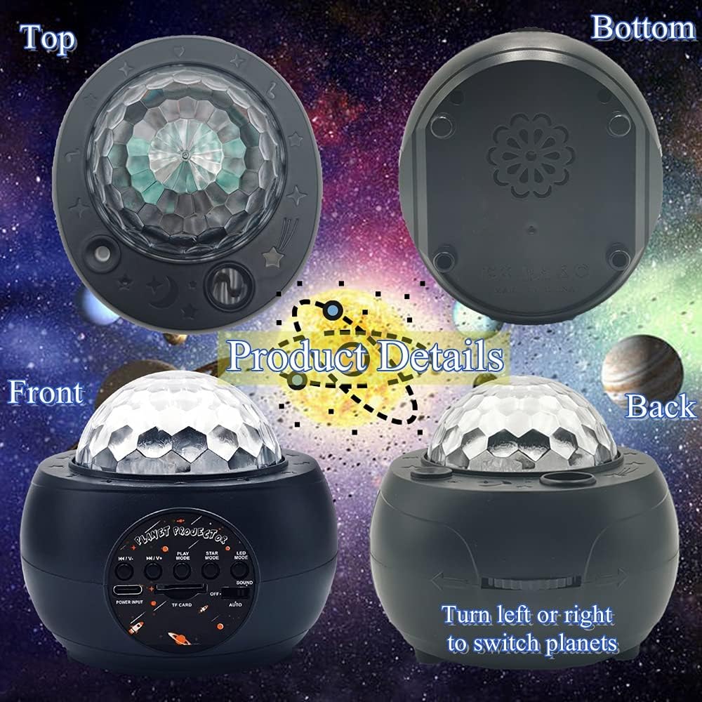 Laysinly Galaxy System Planet Projector Night Light, Galaxy Star Projector Light, Music Bluetooth Speaker