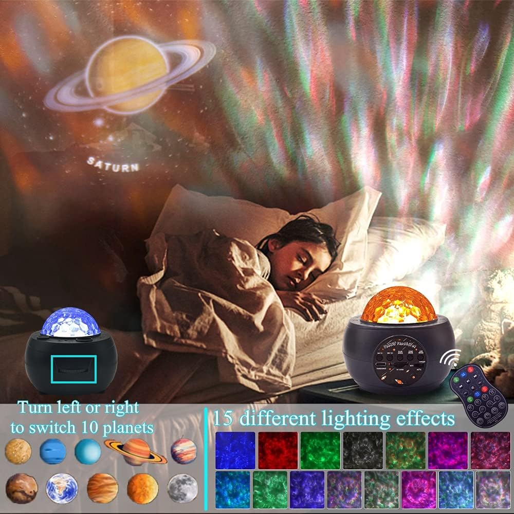 Laysinly Galaxy System Planet Projector Night Light, Galaxy Star Projector Light, Music Bluetooth Speaker