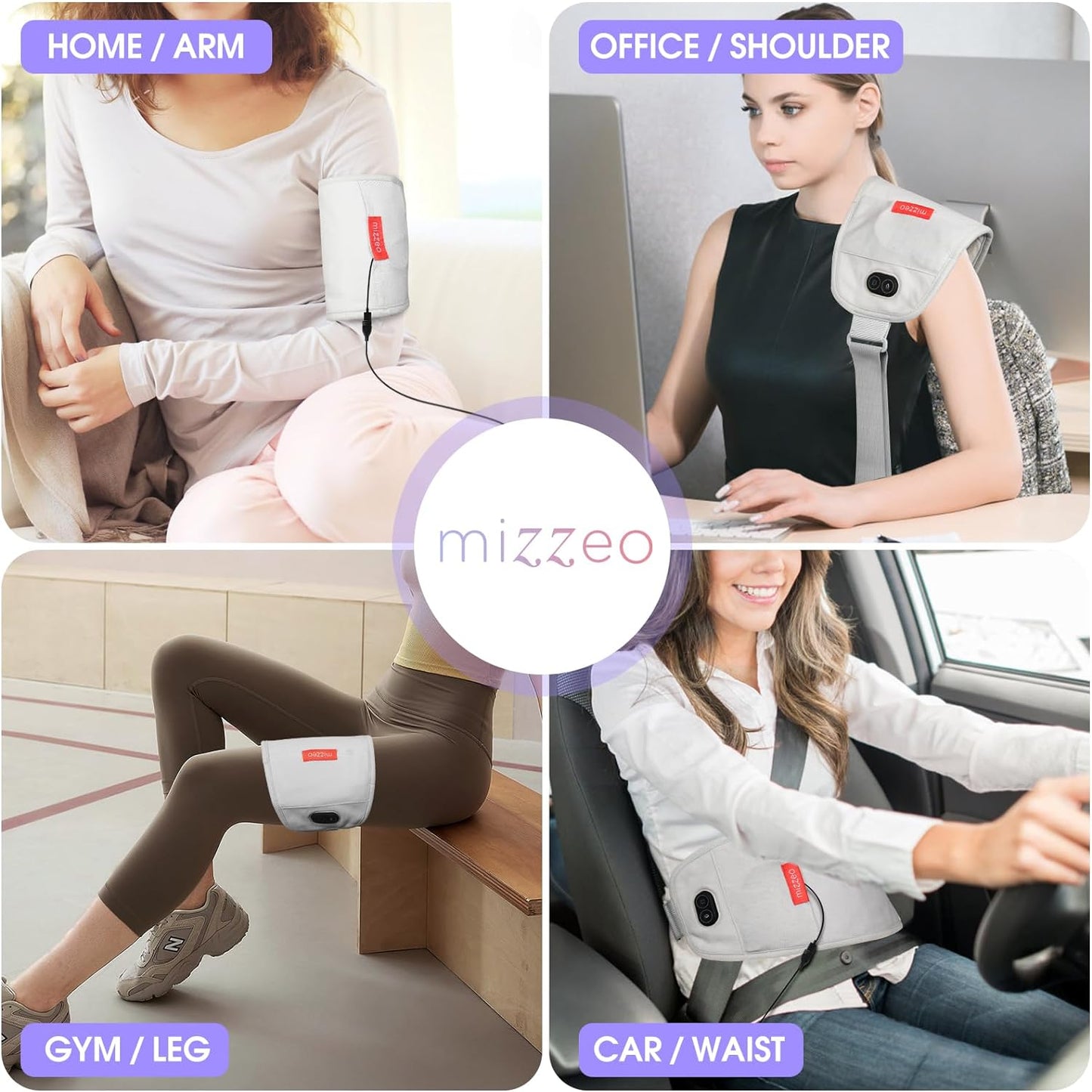 Mizzeo Portable Heating Pad for Cramps, Mizzeo 3 Levels & Modes Lightweight Waist Belt