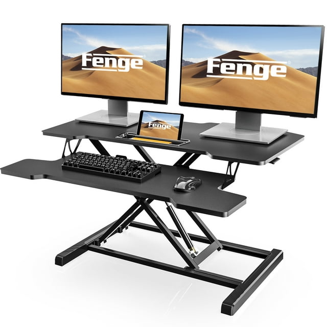 FENGE 36 inch Standing Desk Stand Adjustable Sit to Stand Up Stand Cube Stand for Laptop Monitors SD360001WB
