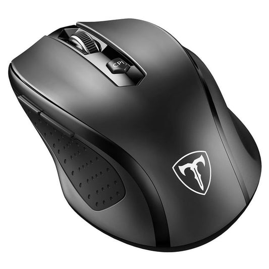 VicTsing MM057 2.4G Wireless Portable Mobile Mouse Optical Mice with USB Receiver, 5 Adjustable DPI Levels, 6 Buttons for Notebook, PC, Laptop, Computer, Macbook (Black)