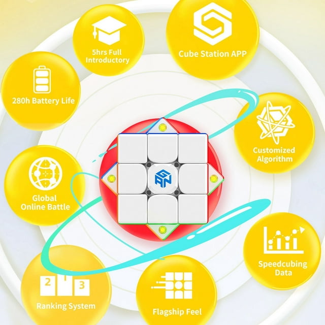 LotFancy Gan 356 i Carry Speed Cube, 3x3 Smart Magentic Magic Cube