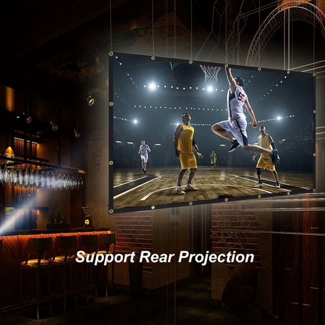 Projector Screen 150 inch Projection Screen Indoor Outdoor Washable Anti-Crease 16:9