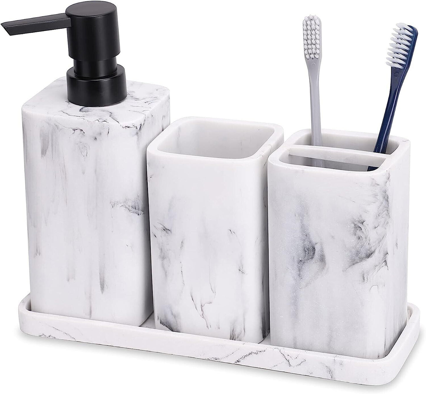 ZCCZ Bathroom Accessory Sets, 4 Pieces Bathroom Accessories Complete Set Vanity